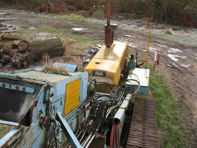 View from cab of barth trenching machine