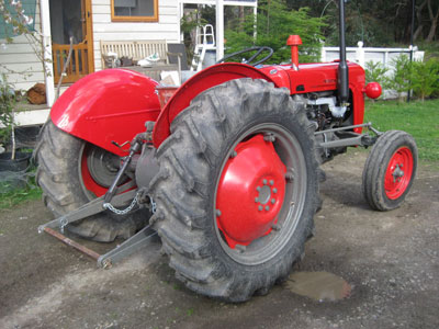 Red and grey Ferguson FE35 tractor