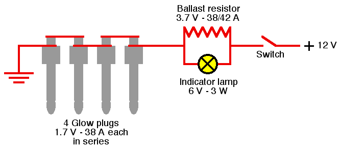 Wiring diagram for glow plugs