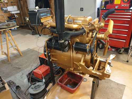 Painted and rebuilt Ferguson diesel engine